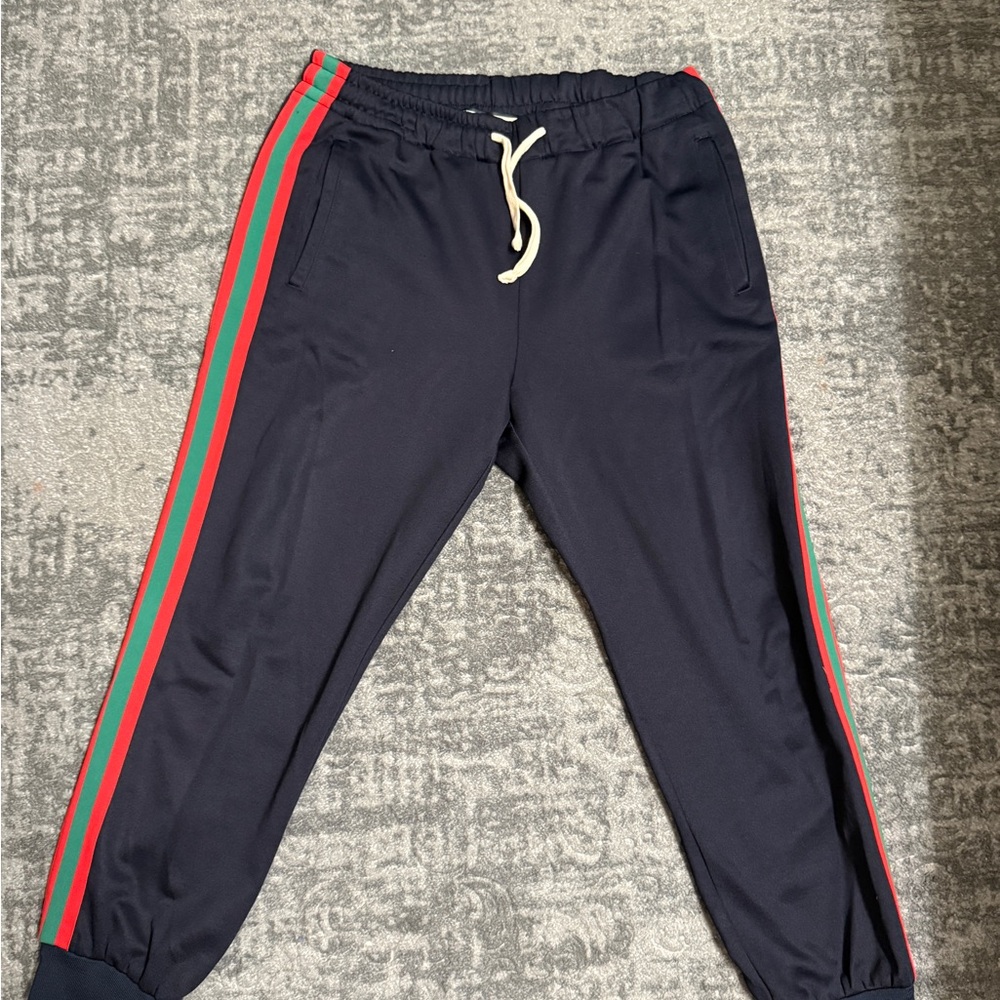 Gucci Black Jersey Web Striped Jogger Pants